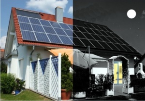 Solarstrom Tag und Nacht